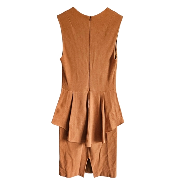 The Row Warm Marigold Textured Back Peplum Midi Office Dress - Picture 3 of 16